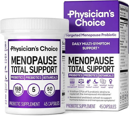 Physician's CHOICE Menopause Probiotic Supplement for Women - Supports Hormone Balance, Hot Flashes, Night Sweats, Weight ...