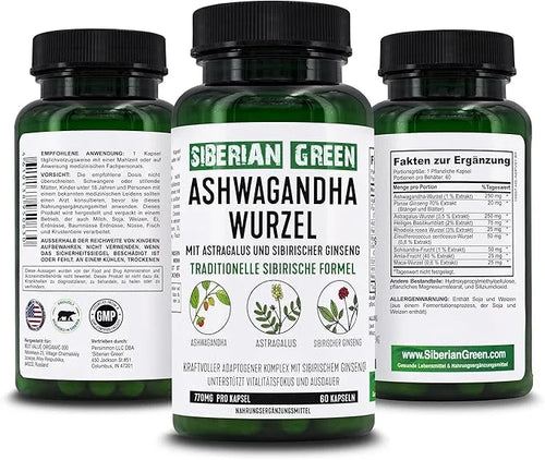Organic Ashwagandha Root with Astragalus & 60 Capsules