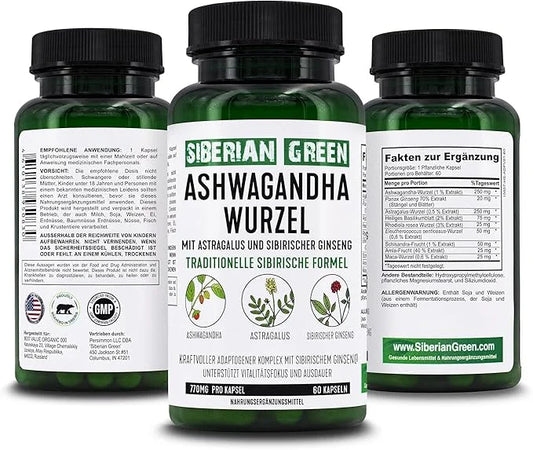 Organic Ashwagandha Root with Astragalus & 60 Capsules