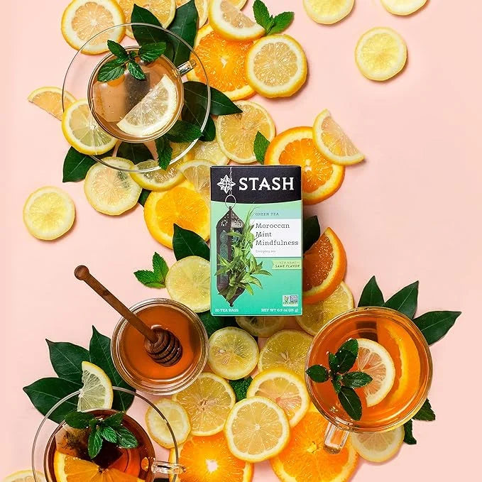 Stash Tea Moroccan Mint Green Tea - Caffeinated, Non-GMO Project Verified Premium Tea with No Artificial Ingredients, 20 C...
