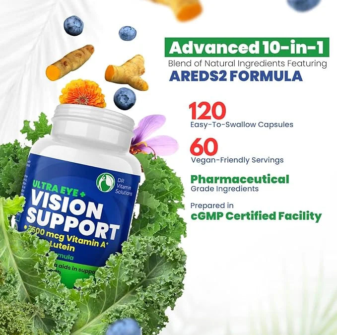 Vision Support Eye Vitamins for Macular Health 2 Formula (1 Bottle, 120 Capsules)
