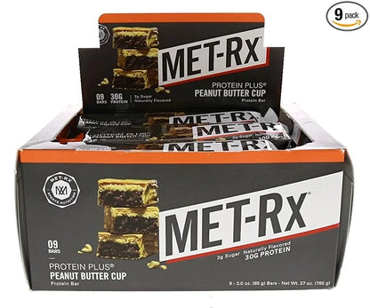 MET-Rx Protein Plus Bar, Great as Healthy Meal Replacement, Snack, and Help Support Energy, Gluten Free, Peanut Butter Cup...