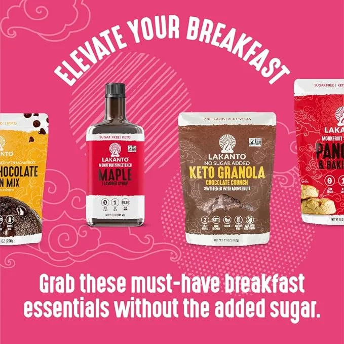 Lakanto Berry Crunch Granola - Delicious Snack, Quick Breakfast Cereal, Keto Friendly, Monk Fruit Sweetener, No Sugar Adde...