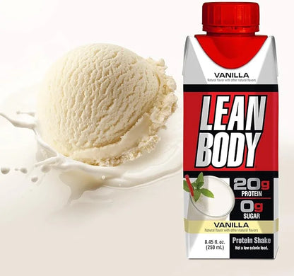 Lean Body Ready-to-Drink Vanilla Protein Shake, 20g Protein, Whey Blend, 0 Sugar, Gluten Free, 22 Vitamins & Minerals, (Re...