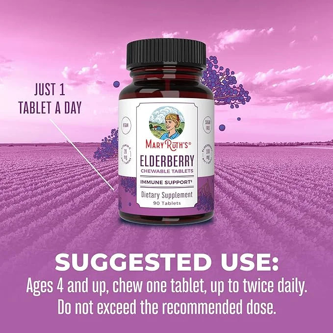 MaryRuth's Elderberry + Vitamin C Chewable Tablets 3 Month 90 Servings