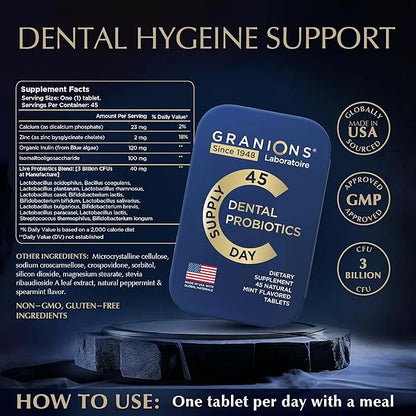 Oral Probiotic Mints - 3 Billion CFU for Dental Probiotics for Teeth and Gums - Best Breath Freshener with Lactobacillus S...