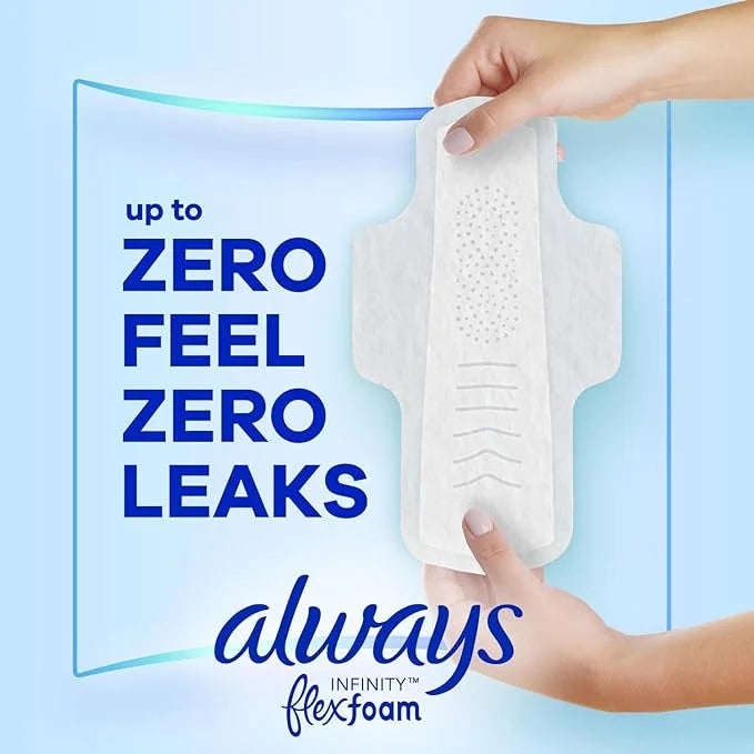 Always Infinity Feminine Pads for Women, 2 Regular, 96c