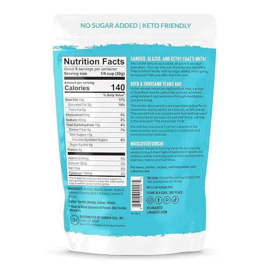 Lakanto Candied Nuts Simple Glazed - No Sugar Added, Sweetened with Monk Fruit, 3 Net Carbs, Keto Diet Friendly, Vegan, On...