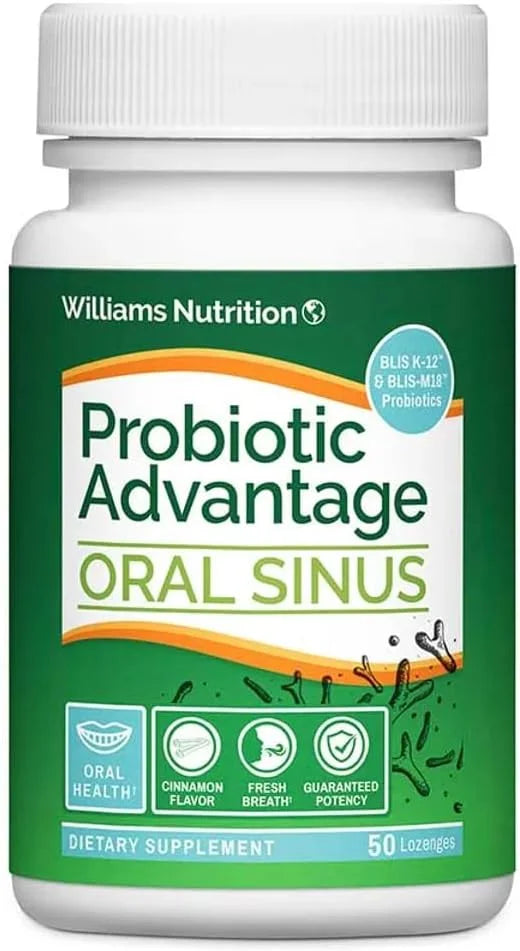 Healthy Directions Dr. David Williams' Probiotic Advantage Oral Sinus Probiotics for Your Mouth, Teeth, and Gums, Sugar-Fr...