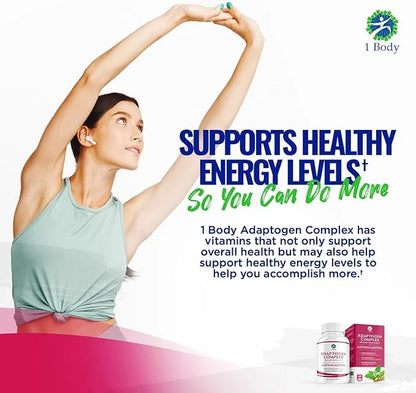 1 Body Ashwagandha Complex Supplement 60 Vegan