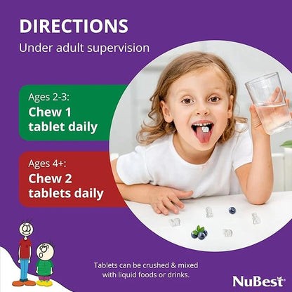 NuBest Tall Kids for Toddlers and 2 to 9 - 60 Chewable 6 Pack