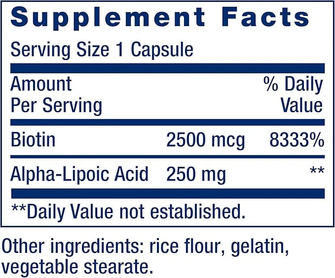 Life Extension Alpha-Lipoic Acid with Biotin, 60 capsules