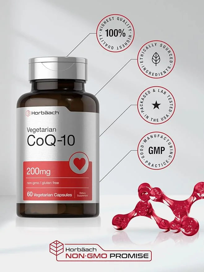 Horbäach CoQ10 Capsules 200mg | 60 Count
