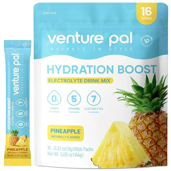 Venture Pal Sugar Free Electrolyte Powder Packets - Liquid Daily IV Drink Mix for Rapid Hydration & Party Recovery | 5 Vit...