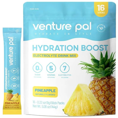 Venture Pal Sugar Free Electrolyte Powder Packets - Liquid Daily IV Drink Mix for Rapid Hydration & Party Recovery | 5 Vit...