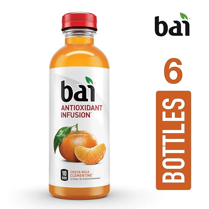 Bai Flavored Water, Costa Rica Clementine, Antioxidant Infused Drinks, 18 Fluid Ounce Bottles, 6 count - Product Image