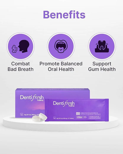 K-Nutra Dentifresh Xylitol Tabs Purple | 24g (30 Tablets) | Sugar-Free Oral Probiotics | 4 Billion CFU | Supports Teeth, G...