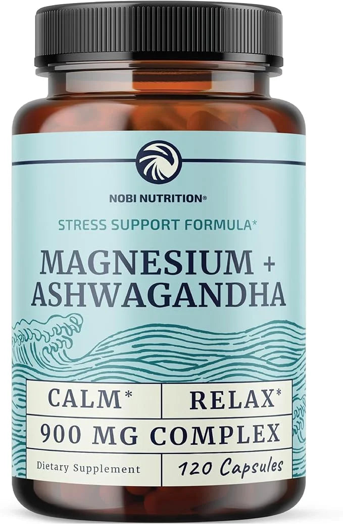Magnesium Ashwagandha | Calming Magnesium Supplement for Adults | Relax, Rest, Calm Mood & Sleep Support | Mag Citrate & O...