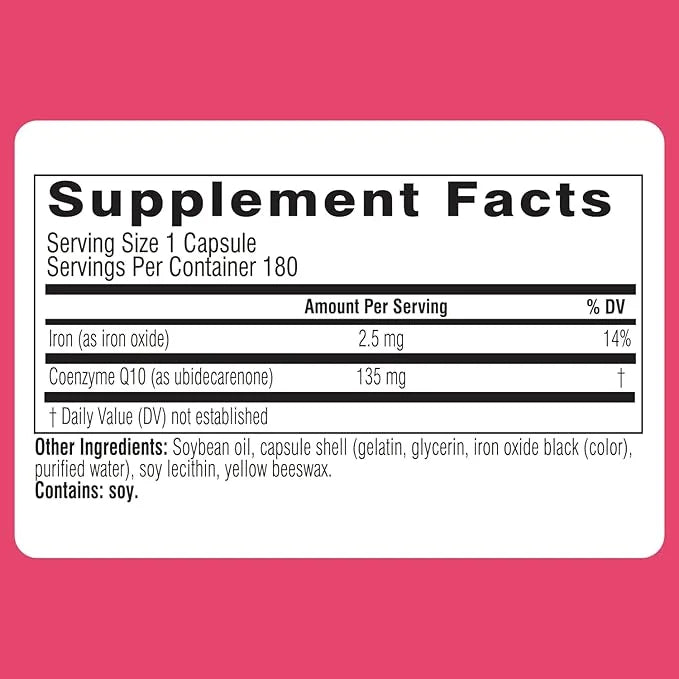 Swisse CoQ10 Supplement Co-Enzyme Q10 Q10 Supports CQ10 Antioxidant 10 Supplement 135 mg 180 Mini