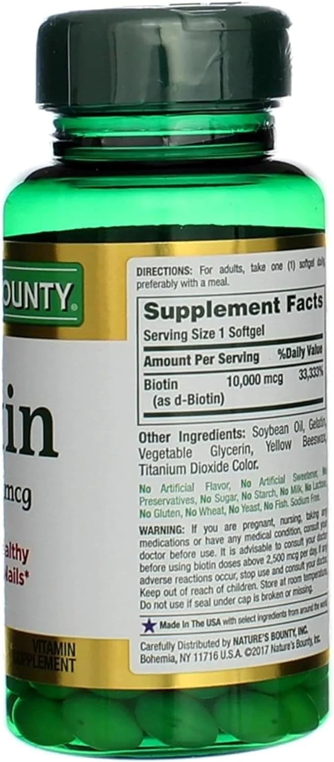 Nature's Bounty Biotin 10000 mcg Ultra 120 ea 2)