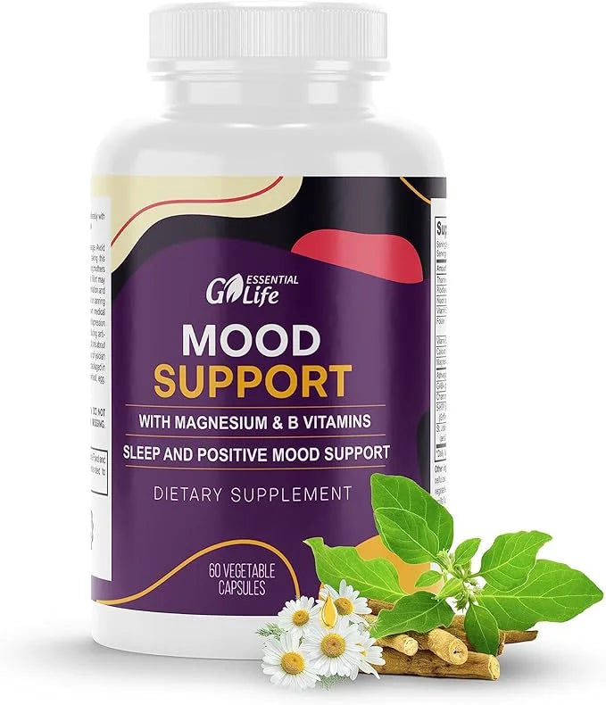 Mood Support Supplement 5-HTP, Vitamin B6-B12, and 60 Capsules