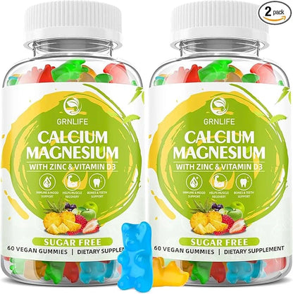 Calcium Magnesium Zinc Supplement with Vitamin D3, Sugar 120 Count