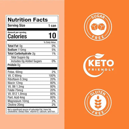 ZOA Zero Sugar Energy Drinks, Wild Orange - Sugar Free with Electrolytes, Healthy Vitamin C, Amino Acids, Essential B-Vita...