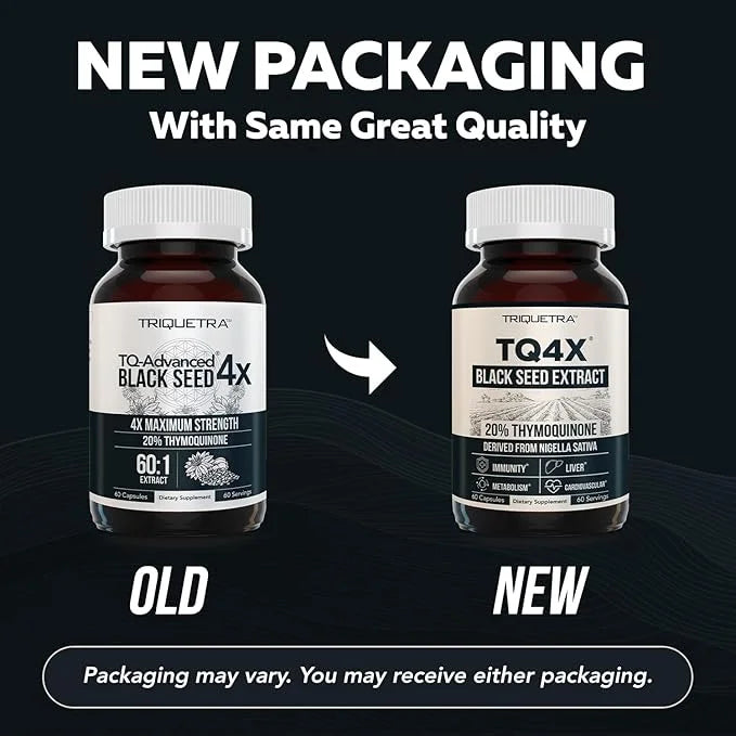 20% Thymoquinone Black Seed Oil Extract Capsules - TQ-Advanced 4X®: Highest Thymoquinone Concentration Available - 60:1 Co...