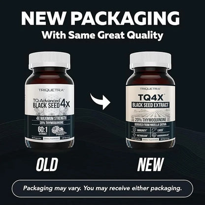 20% Thymoquinone Black Seed Oil Extract Capsules - TQ-Advanced 4X®: Highest Thymoquinone Concentration Available - 60:1 Co...