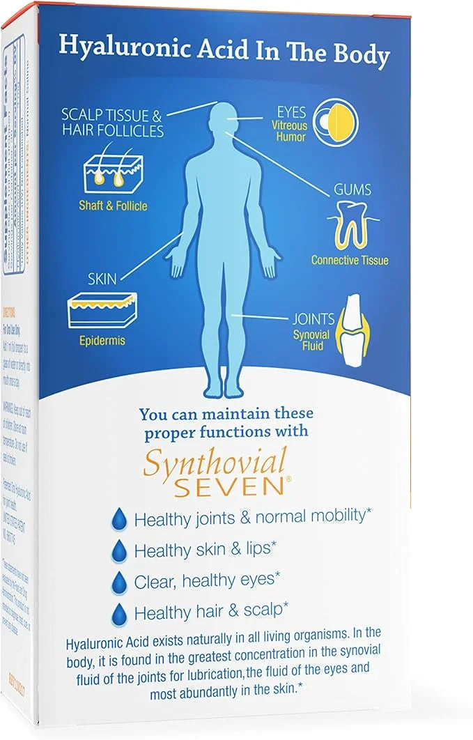 Hyalogic Synthovial Seven - Oral Hyaluronic Acid Supplement 1oz - Liquid HA Supports Skin, Joint, Eye, and Lip Hydration -...