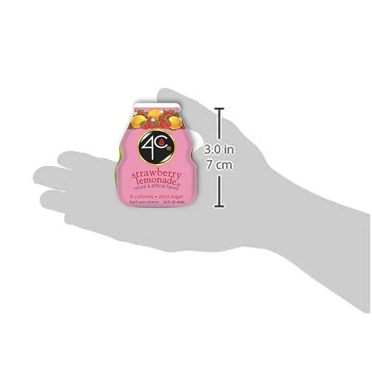 4C Sugar Free Liquid Water Enhancer, Premium Natural Flavors, 0 Calorie Drops (Strawberry Lemonade, 12 Pack) - Product Image