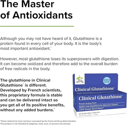 Terry Naturally Clinical Glutathione - 60 Slow Melt Tablets, Pack of 3 - Stable 300 mg L-Glutathione Supplement - Non-GMO,...