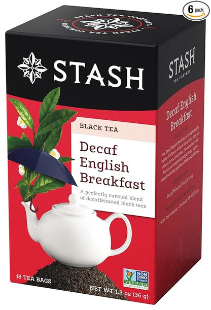 Stash Tea Decaf English Breakfast Black Tea - Decaf, Non-GMO Project Verified Premium Tea with No Artificial Ingredients, ...
