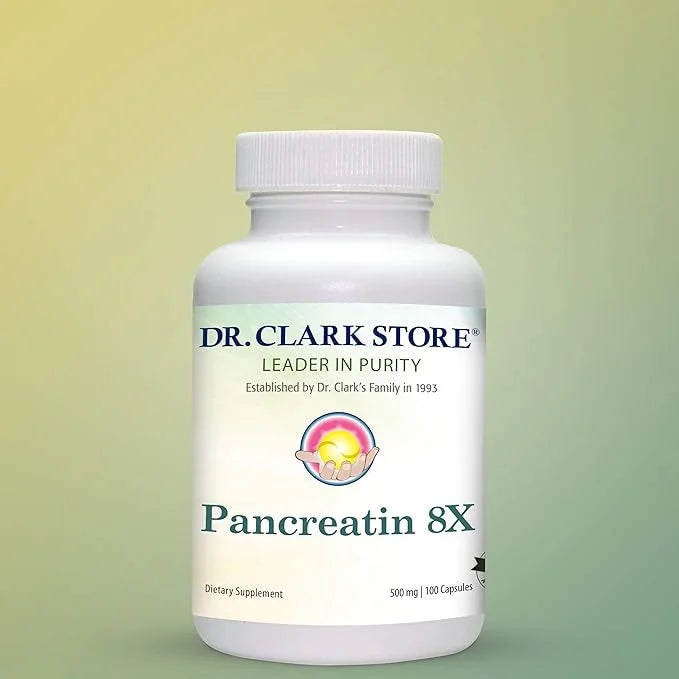 Dr. Clark Pancreatin 8X Enzyme Supplement 500mg 100 Gelatin