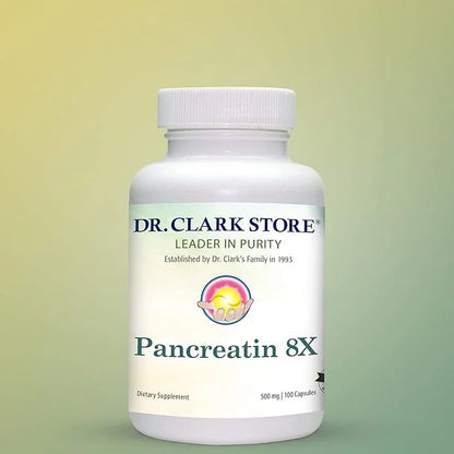 Dr. Clark Pancreatin 8X Enzyme Supplement 500mg 100 Gelatin