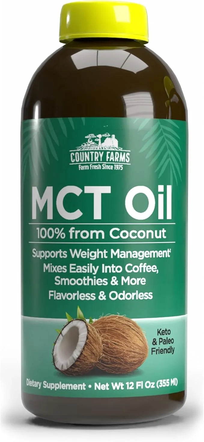 COUNTRY FARMS MCT Oil, Brain and Body Fuel from Coconuts*, Promotes Natural Energy, Keto and Paleo Friendly, Flavorless an...