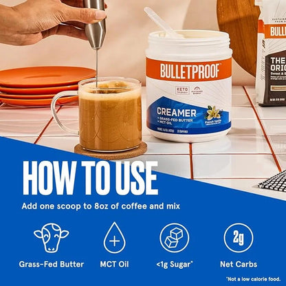 Bulletproof French Vanilla Creamer, 14.8 Ounces, Keto Coffee Creamer with MCT Oil and Grass-Fed Butter - Product Image