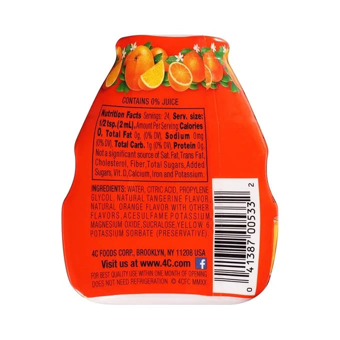 4C Totally Light PSD-Liquid Water Enhancer, Orange/Tangerine, 1.62 Ounce - Product Image