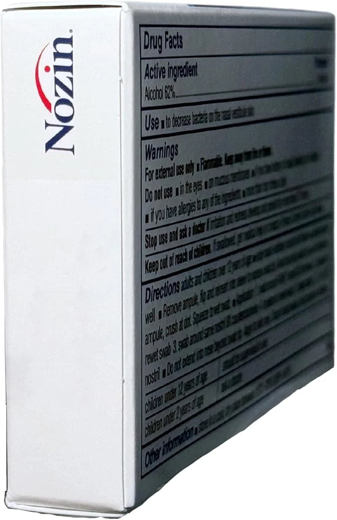 Nozin® Nasal Sanitizer® Antiseptic Popswab® Ampules 10ct Pack 99.99% of 62%