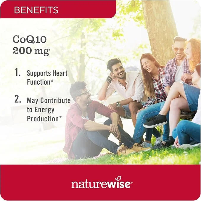 NatureWise CoQ10 200mg Softgels, High Potency CoQ10 200mg 200mg Ubiquinone Q10 Supplements 200 Softgels[200-Day Softgels[2...