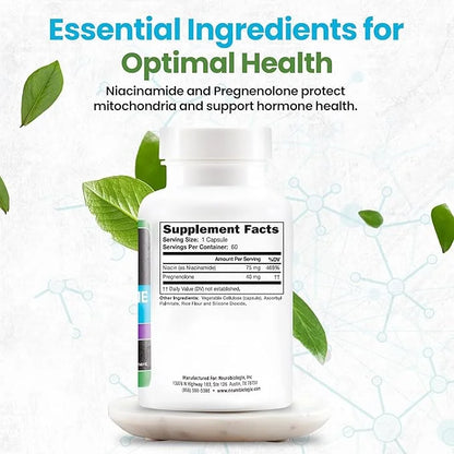 Pregnenolone Plus - Optimal Pregnenolone Supplement for Women to Support Energy, Mood & Mental Clarity - Promotes Mitochon...