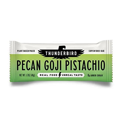 Thunderbird Bars Energy Snack, Gluten-Free with Protein, Healthy Real Food, Vegan Paleo Non-GMO, No Added Sugar, Pecan Goj...
