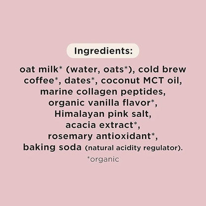 Pop & Bottle, Oat Milk Lattes - Cold Brew, Maca, Antioxidants, Ashwagandha, MCT Oil, Collagen, Organic, Diary Free, Gluten...