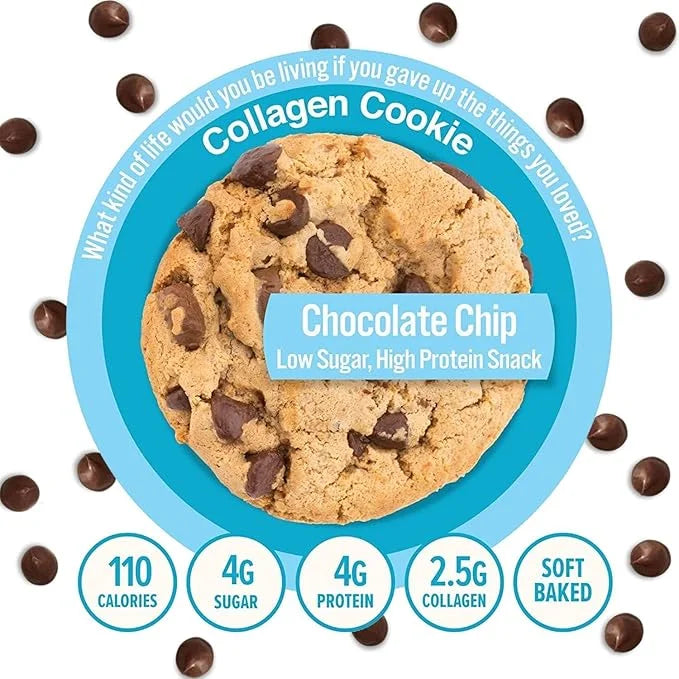 321glo Collagen Cookies | Soft Baked, High Protein Cookies | Low Carb, Low Sugar | Keto Snack for Women, Men, & Kids | 12 ...