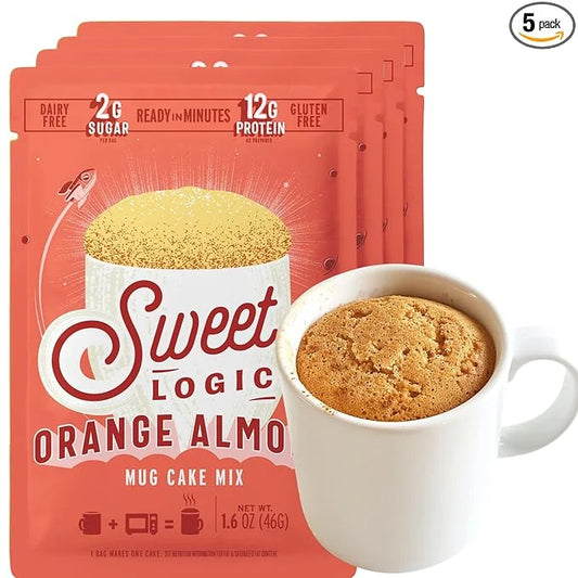 Sweet Logic Keto Dessert Mug Cake Mixes - Orange Almond - Low Sugar - Gluten-Free - Low Carb - Diabetic-Friendly Sweets - ...