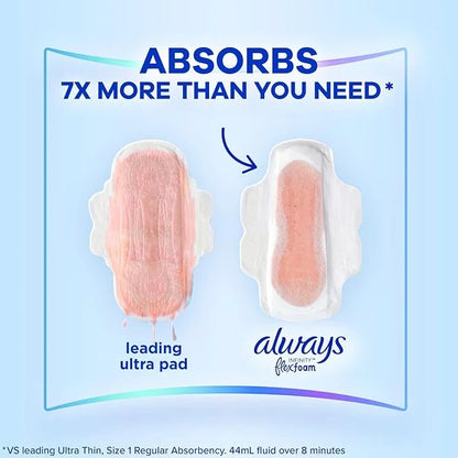 Always Infinity Feminine Pads for Women, 3, Extra 28 count 3 Packs (84 count