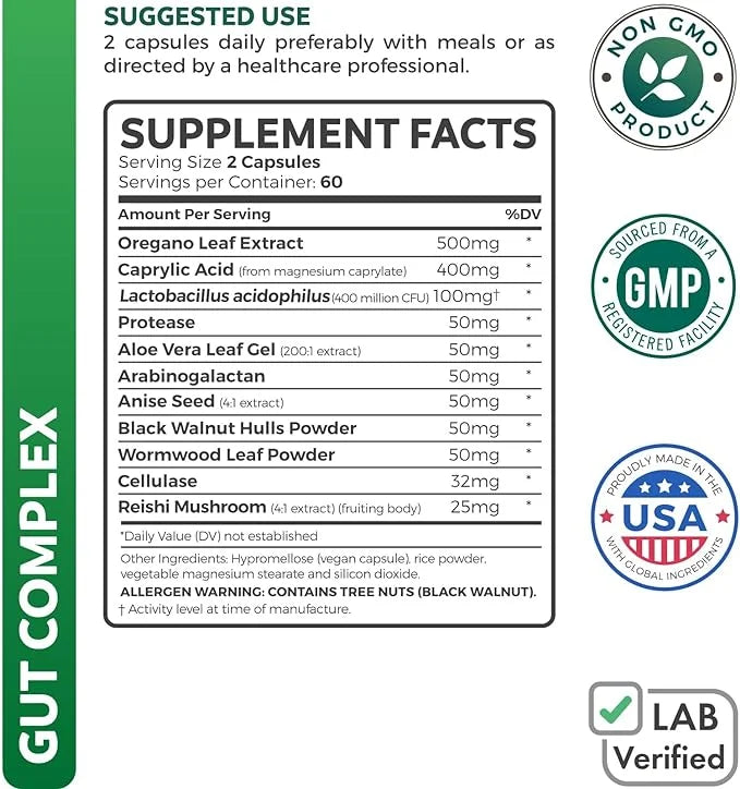 Candida Support (120 Capsules) - Caprylic Acid, Oregano Oil & Probiotics Help Maintain Already Normal Levels of Yeast and ...