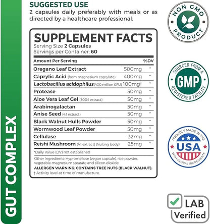 Candida Support (120 Capsules) - Caprylic Acid, Oregano Oil & Probiotics Help Maintain Already Normal Levels of Yeast and ...