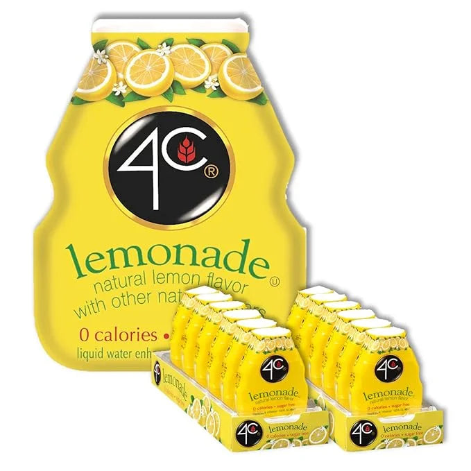 4C Sugar Free A Liquid Water Enhancer 12 Pack, Premium Natural Flavors, 0 Calories (Lemonade, 1.62 Ounce (Pack of 12)) - P...