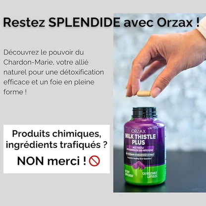 ORZAX Milk Thistle 250 mg 80% Silymarin 120 Vegetable